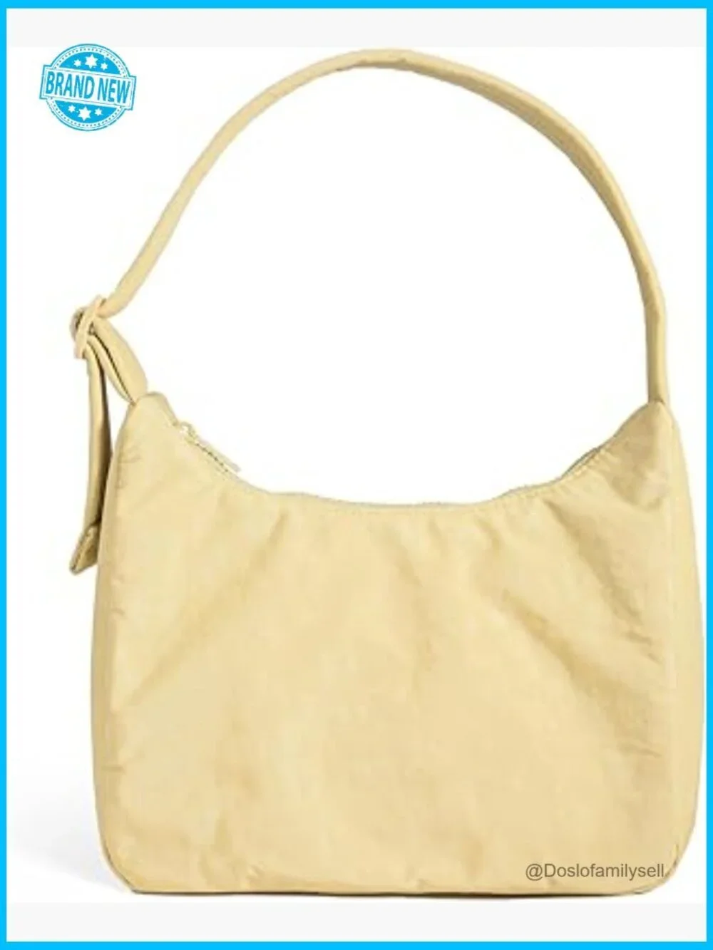 Nylon Shoulder Bag - Structured Slouchy Design with Adjustable Quilted Strap